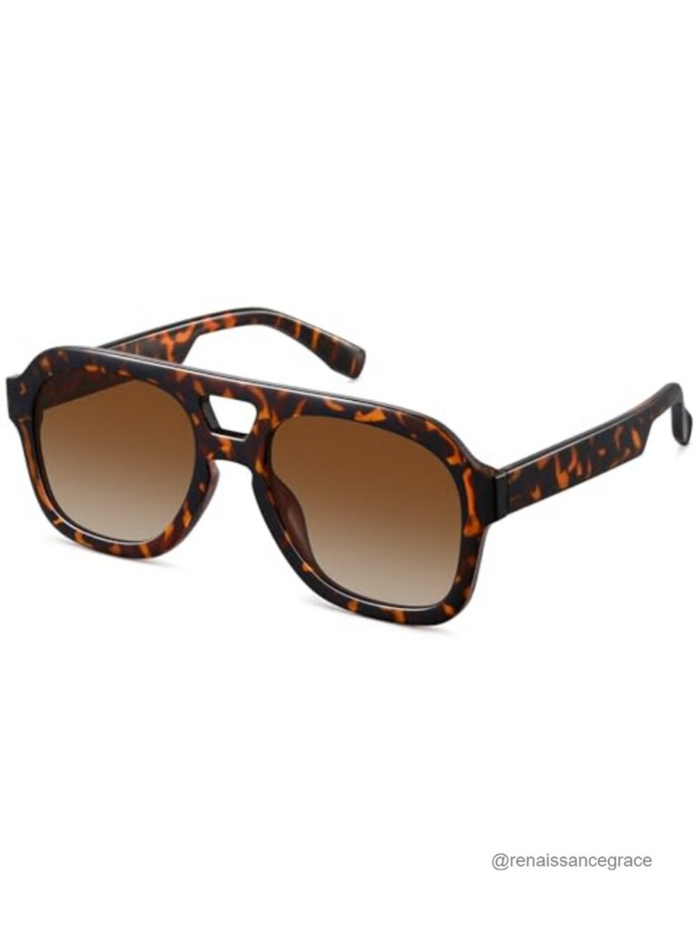 Oversized Square Sunglasses Retro Flat Top Chunky Frame